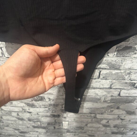 NWT Lululemon Stretch Cotton Rib Crewneck SS Bodysuit Thong Size XL (BLK) - Picture 7 of 15